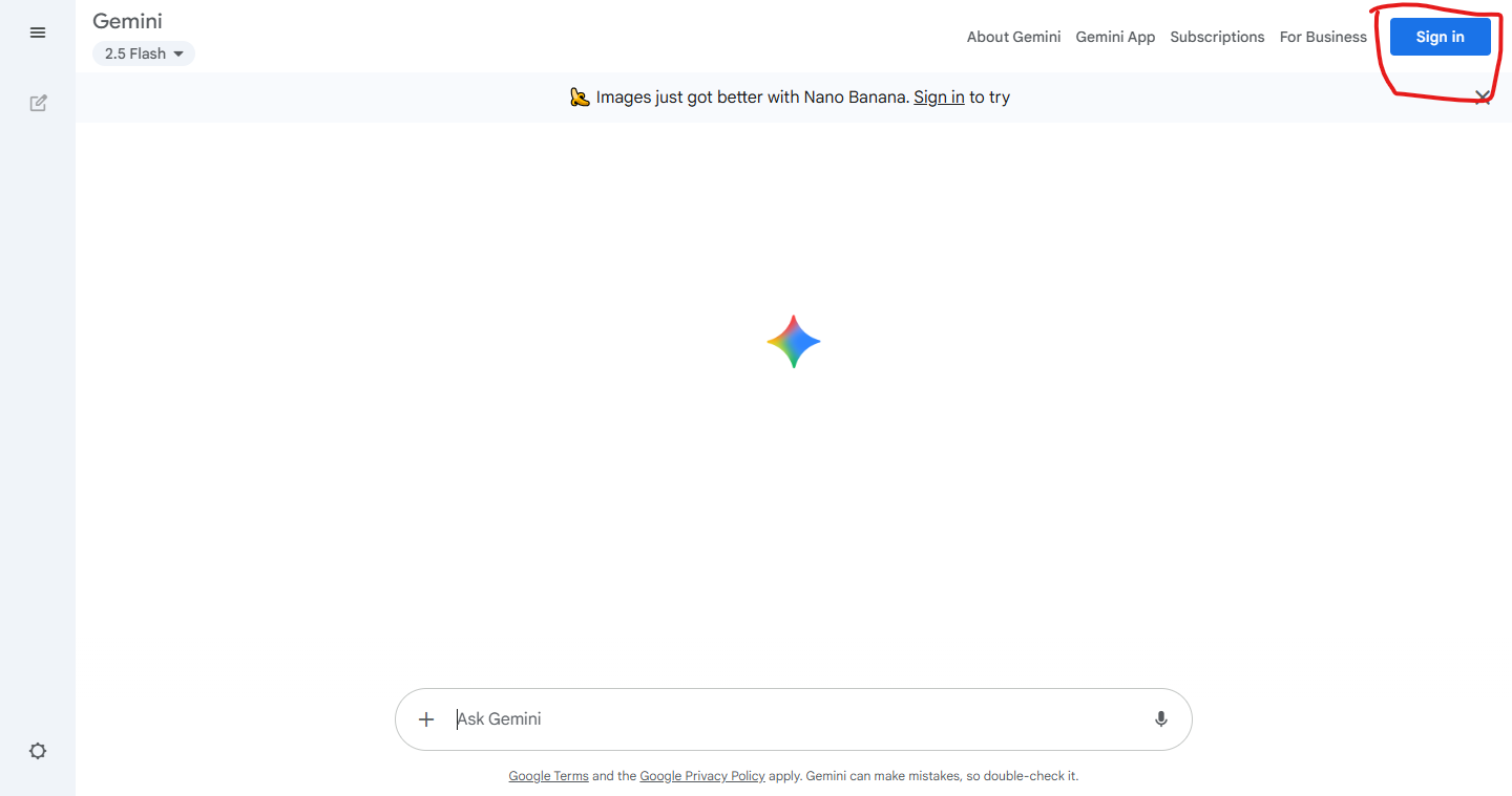 Signup page screenshot